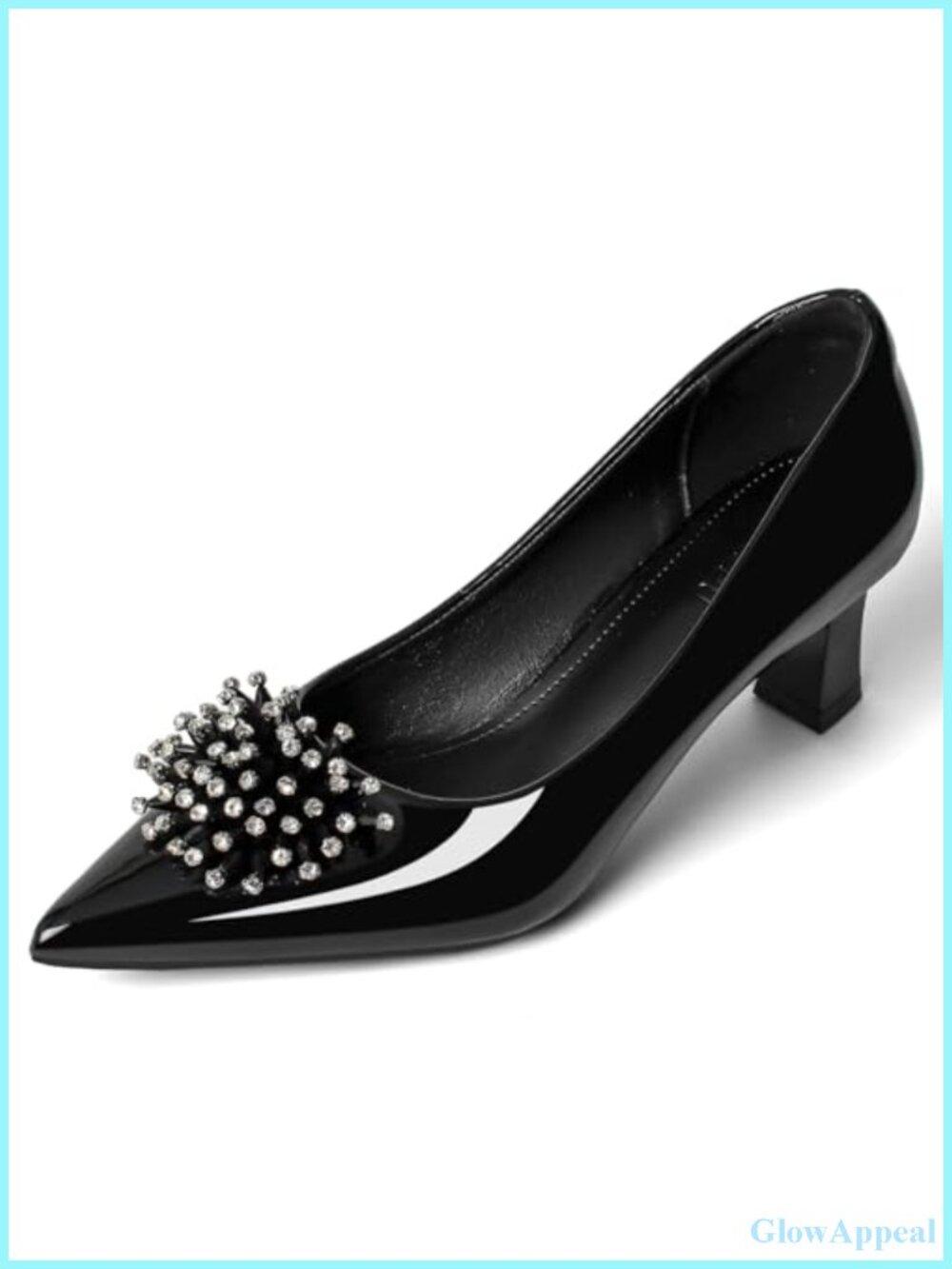 Women's Kitten Heels Pointed Toe Faux Leather Pumps
